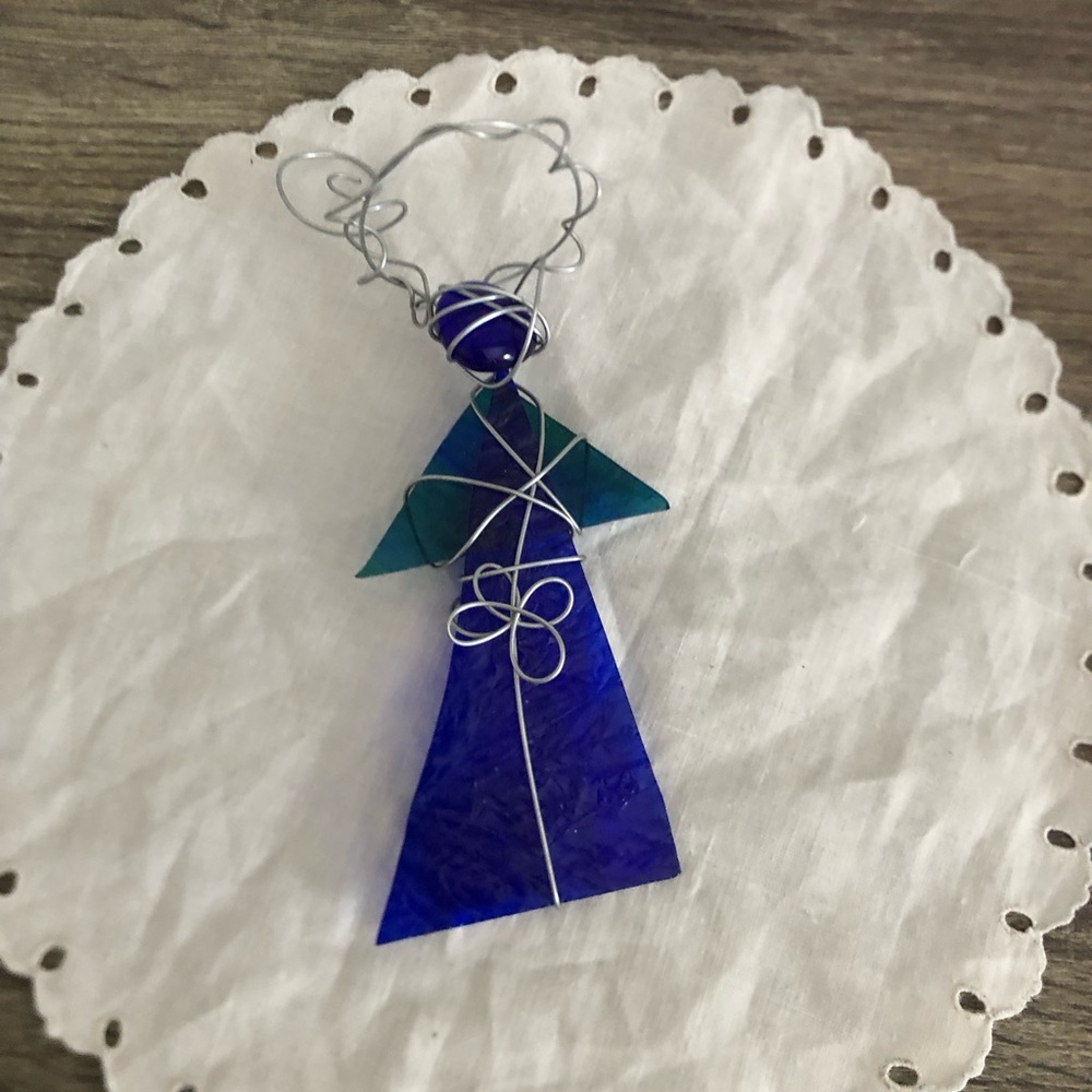 Handmade Stained Glass Angel Ornament